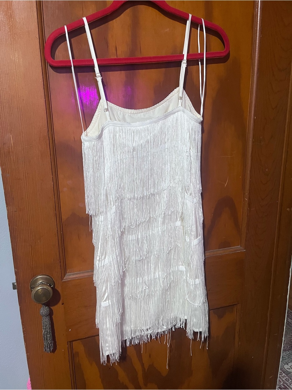 Le Lis White Fringe Mini Dress